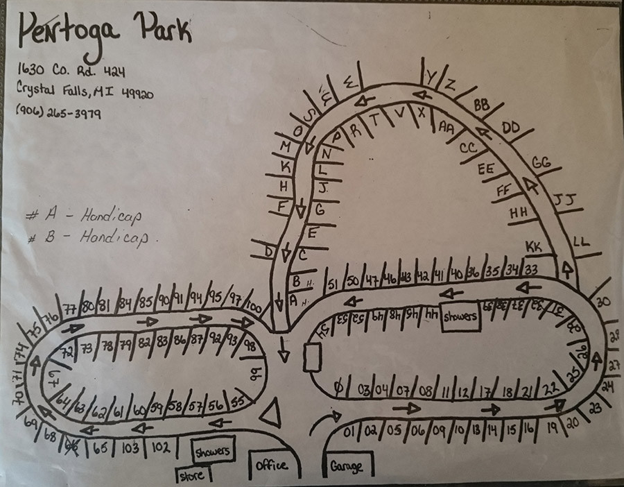 Pentoga Park Campground Map